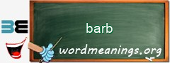 WordMeaning blackboard for barb